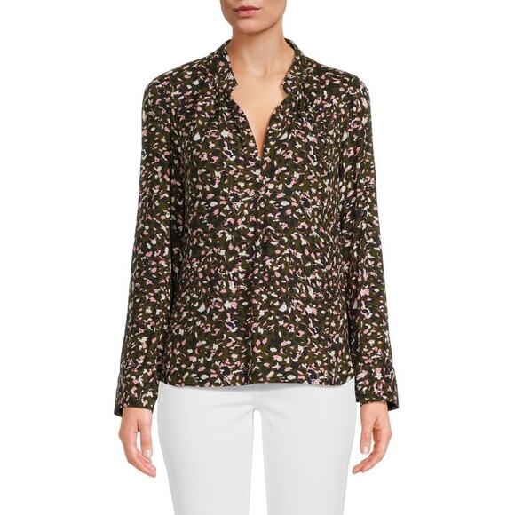 ZADIG & VOLTAIRE Tink Abstract Print‎ Button Front Blouse Top Multicolor Size M - Picture 1 of 6